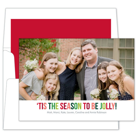 Jolly Colors Flat Holiday Photo Cards